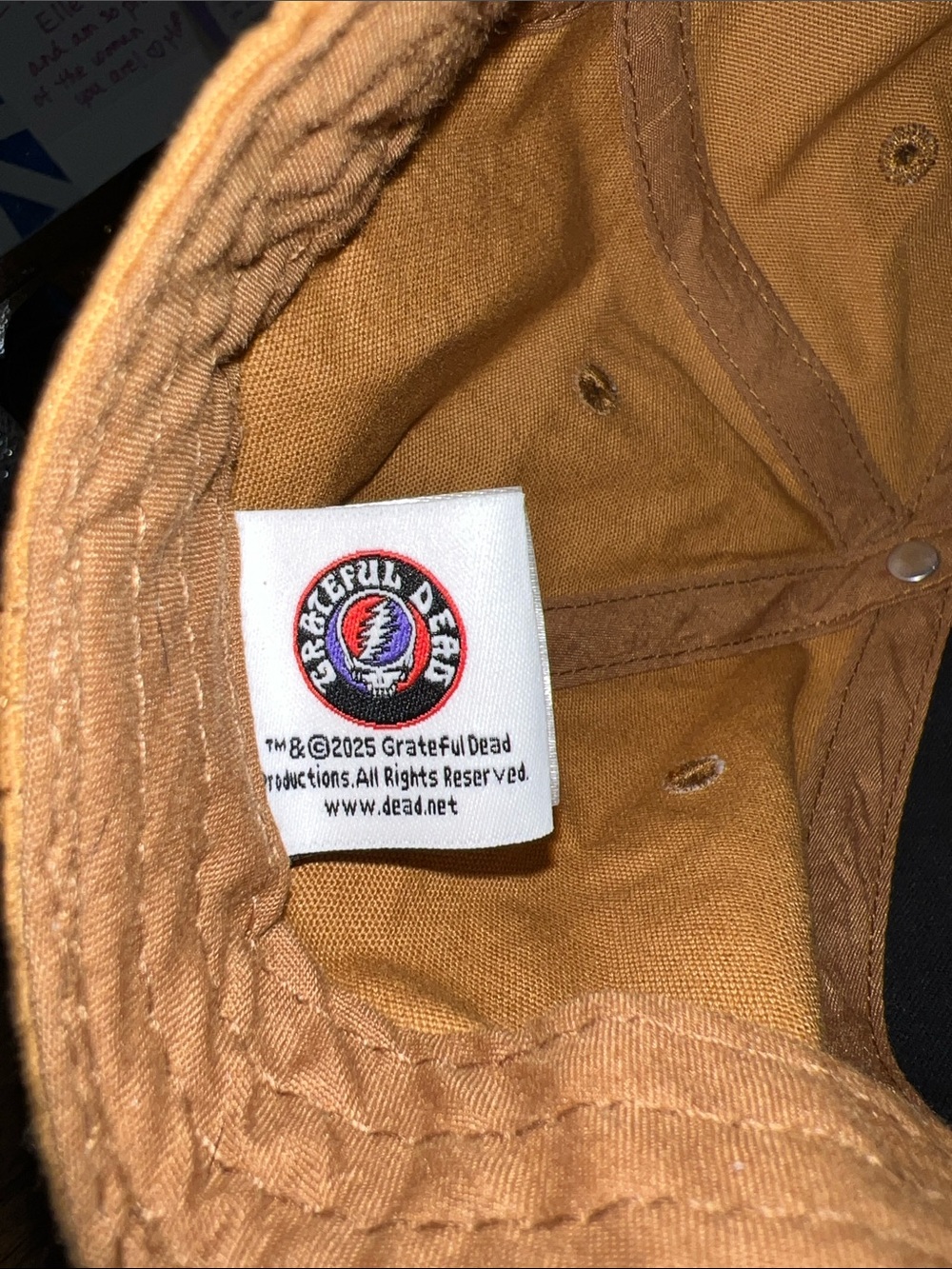 Grateful Dead Dancing Skeletons Snapback Hat Tan Blue Trucker Cap- OS - Picture 5 of 5